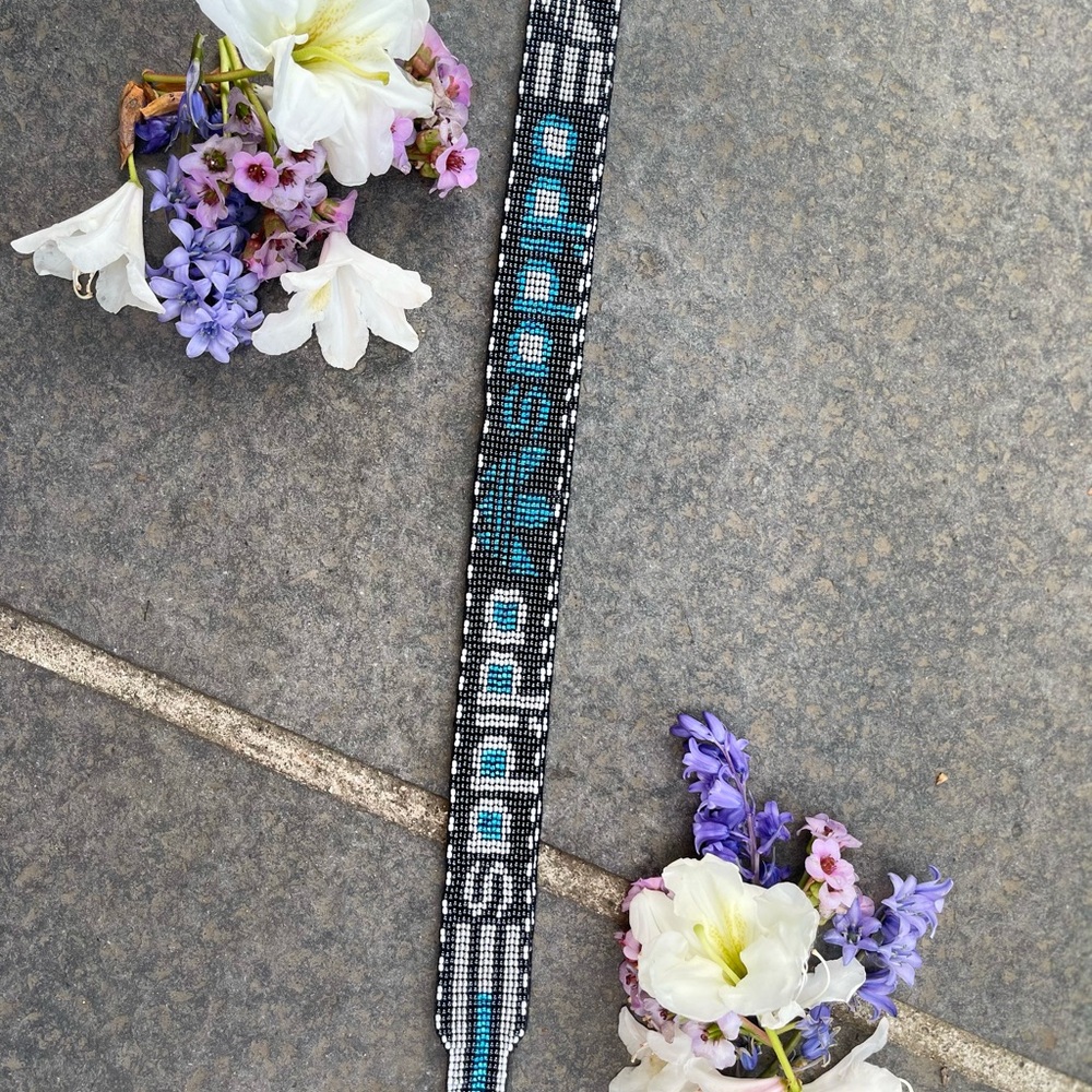 Adidas Beaded Lanyard with Black, Gray, and Blue Accents - Picture 6 of 7